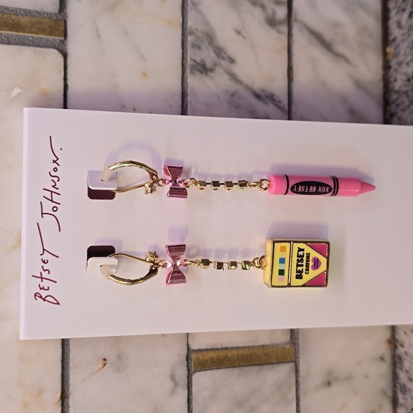Betsey Johnson Jewelry - Betsey Johnson Crayon Back to School Novelty Earrings
